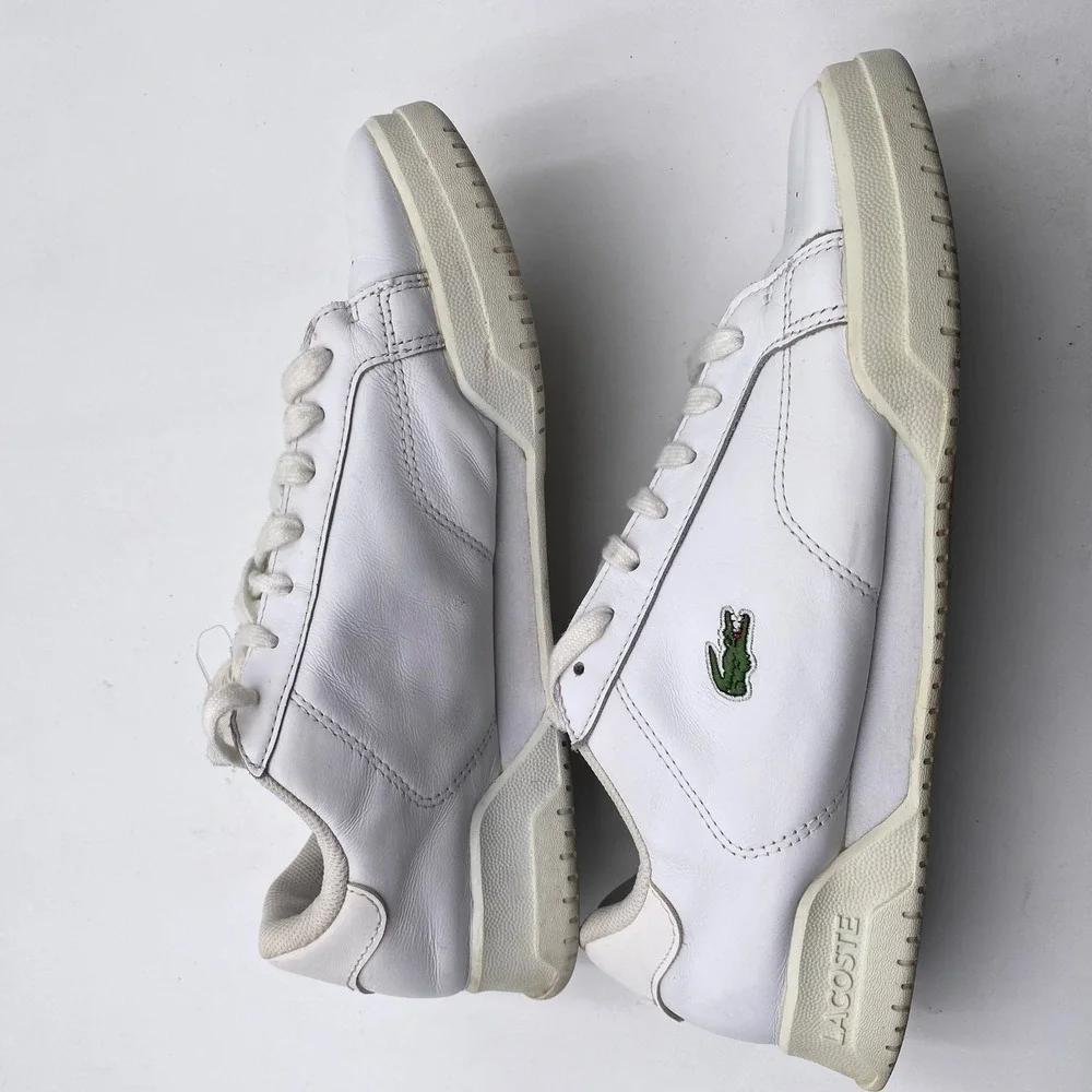 Lacoste Twin‎ Serve 0721 2 SMA Sneakers Mens 9 White Leather Court Shoes VGC